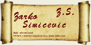 Žarko Simićević vizit kartica